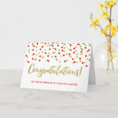 Gefeliciteerd ouders van de bruid Gold Red Kaart (Gele Bloem)