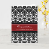 Gefeliciteerd ouders van de bruid rood zwart kaart (Gele Bloem)