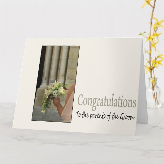 Gefeliciteerd ouders van de bruinbruiloft kaart (Gele Bloem)