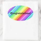 Gefeliciteerd - Oval Rainbow Sticker (Tas)
