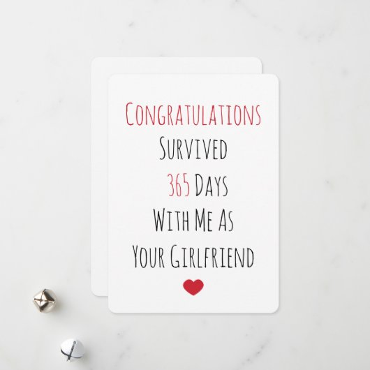 Gefeliciteerd, overlevende 365 dagen feestdagenkaart (Voorkant / Achterkant in situ)