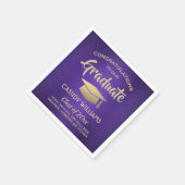 Gefeliciteerd, Paars en Gold Modern Afstuderen Servet (Hoek)