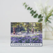 Gefeliciteerd Paars Floral Briefkaart (Staand voorkant)
