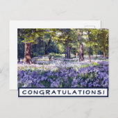 Gefeliciteerd Paars Floral Briefkaart (Voorkant / Achterkant)