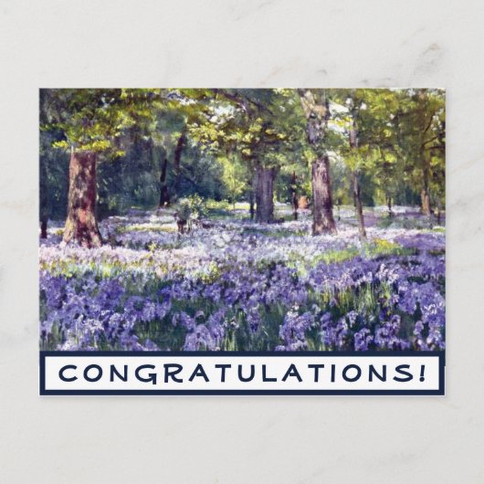 Gefeliciteerd Paars Floral Briefkaart (Voorkant)