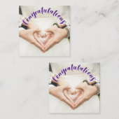 GEFELICITEERD Paars OVERLAY-TEXT Enclosurekaart Informatiekaartje (Voorkant / Achterkant)