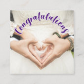 GEFELICITEERD Paars OVERLAY-TEXT Enclusiefkaart Informatiekaartje (Achterkant)