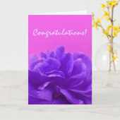 Gefeliciteerd Paarse Floral Kaart (Gele Bloem)