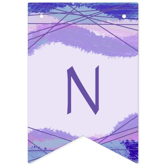 Gefeliciteerd Paarse lavender Geometric Pattern Vlaggetjes (Derde vlag)