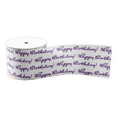 Gefeliciteerd! Paarse Patroon Casual Script Grosgrain Lint (Spoel)