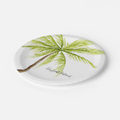 Gefeliciteerd palm Tree Custom Island Beach Papieren Bordje (Gekanteld)