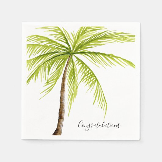 Gefeliciteerd Palm Tree Custom Island Beach Servet (Voorkant)