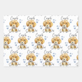 Gefeliciteerd Pap die papierbladen pakt Inpakpapier Vel (Voorkant)