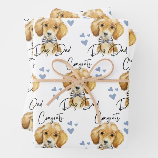 Gefeliciteerd Pap die papierbladen pakt Inpakpapier Vel (In situ)