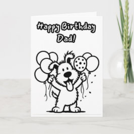 Gefeliciteerd papa!   Hond met ballonnen Kaart
