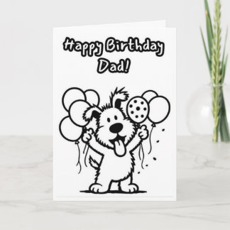Gefeliciteerd papa! Hond met ballonnen Kaart
