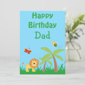 Gefeliciteerd Papa Kleurrijke Safari Feestdagenkaart (Staand voorkant)