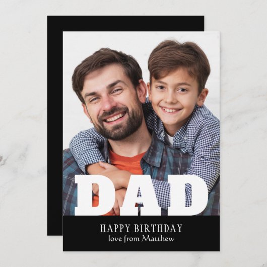 Gefeliciteerd papa moderne gepersonaliseerde foto (Voorkant / Achterkant)