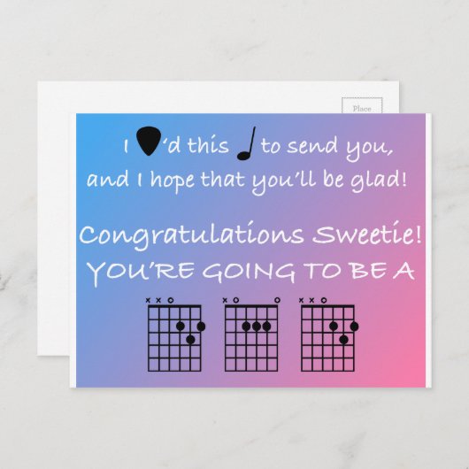 Gefeliciteerd papa - Muziek - Gitaar - Briefkaart (Voorkant / Achterkant)