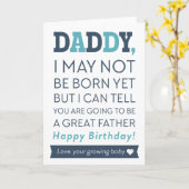 Gefeliciteerd papa, van groeiende baby kaart (Gele Bloem)