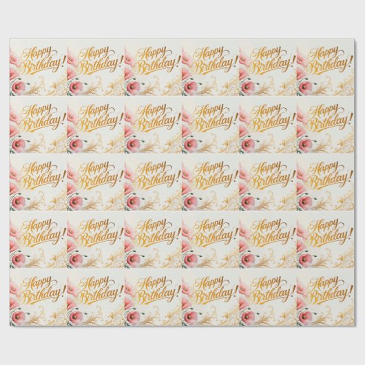 Gefeliciteerd, papavers, cadeaupapier (Vlak)