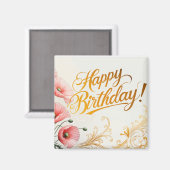 Gefeliciteerd, papavers, magneet (Voorkant / Achterkant)