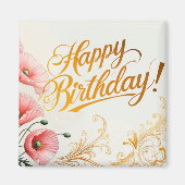 Gefeliciteerd, papavers, magneet (Voorkant)