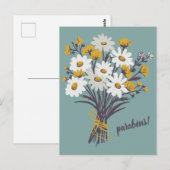 GEFELICITEERD PARABÉNS Daisy Boeket  Maatwerk Briefkaart (Voorkant / Achterkant)