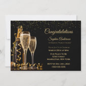 Gefeliciteerd Party-Black en Gold- Kaart (Voorkant)