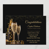 Gefeliciteerd Party-Black en Gold- Kaart (Voorkant / Achterkant)