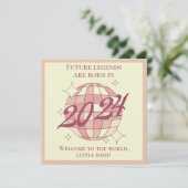 Gefeliciteerd pasgeboren baby meisje nieuwe ouders (Staand voorkant)