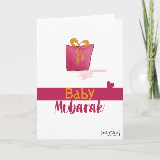 Gefeliciteerd - Pasgeborene in een cadeaudoos Kaart (Voorkant)