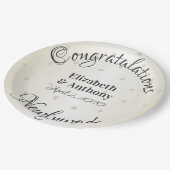 Gefeliciteerd Passen getrouwd Gold Hearts Paper Bo Papieren Bordje (Gekanteld)