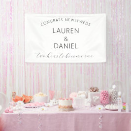 Gefeliciteerd Passen getrouwd Namen Script Wedding Spandoek