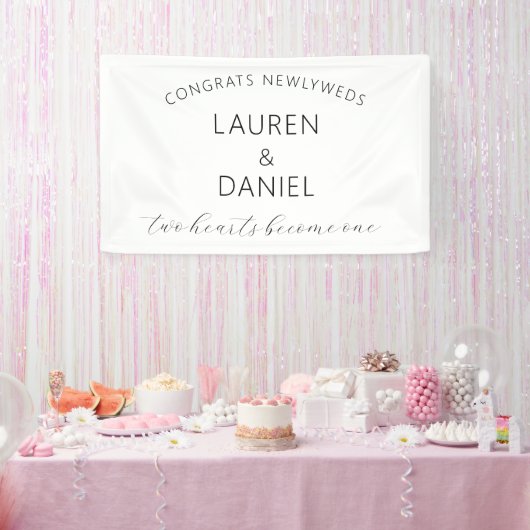 Gefeliciteerd Passen getrouwd Namen Script Wedding Spandoek (Feest)