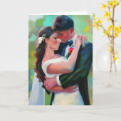 Gefeliciteerd Passen getrouwd | Waterverf Kunst Kaart (Gele Bloem)