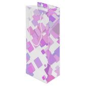 Gefeliciteerd, Pastel Paars Geometric Abstract Wijn Cadeautas (Achterkant Gekanteld)