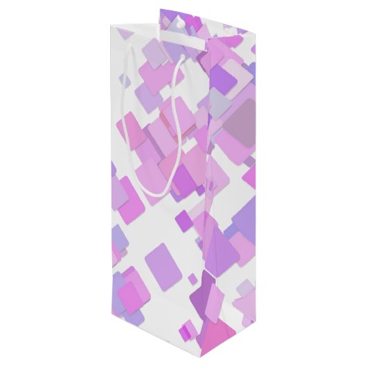 Gefeliciteerd, Pastel Paars Geometric Abstract Wijn Cadeautas (Achterkant Gekanteld)