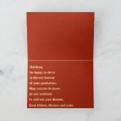 Gefeliciteerd Peach Coral en Scarlet Afstuderen Kaart (Binnen)