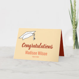 Gefeliciteerd Peach Coral en Scarlet Afstuderen Kaart