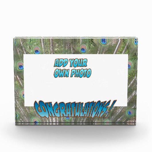 Gefeliciteerd Peacock F. Blue Cust. Fotoblok (Voorkant)