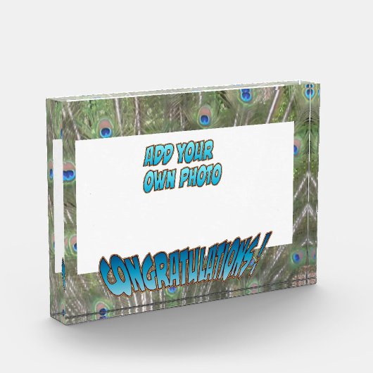 Gefeliciteerd Peacock F. Blue Cust. Fotoblok (Links)