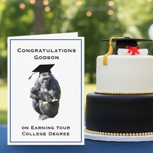 Gefeliciteerd Peetzoon Diploma Grappige Gorilla Kaart
