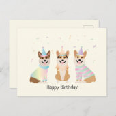 Gefeliciteerd Pembroke Welsh Corgi Honden Briefkaart (Voorkant / Achterkant)