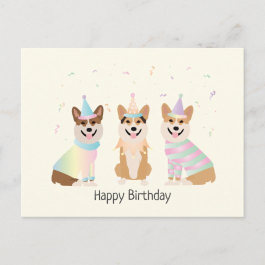 Gefeliciteerd Pembroke Welsh Corgi Honden Briefkaart (Voorkant)