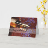 Gefeliciteerd pen en sterren kaart (Gele Bloem)
