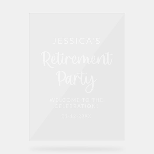 Gefeliciteerd Pensioenfeest Welkom Acryl Teken Acryl Bord (Voorkant)