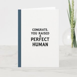 Gefeliciteerd Perfecte Mens Verhoogkaart Kaart