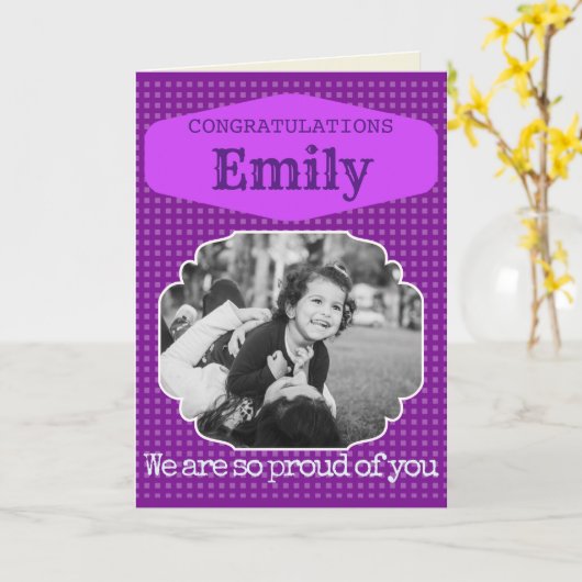 Gefeliciteerd, persoonlijke Afstuderen kaart (Gele Bloem)