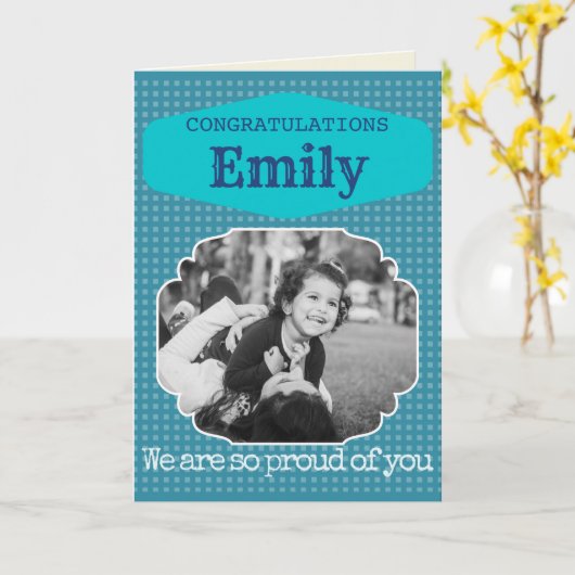 Gefeliciteerd, persoonlijke Afstuderen kaart (Gele Bloem)